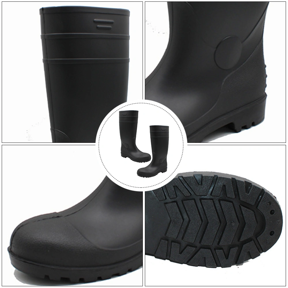 1 Pair Rain Boots for Men with Safety Steel Toe Waterproof Protective Footwear