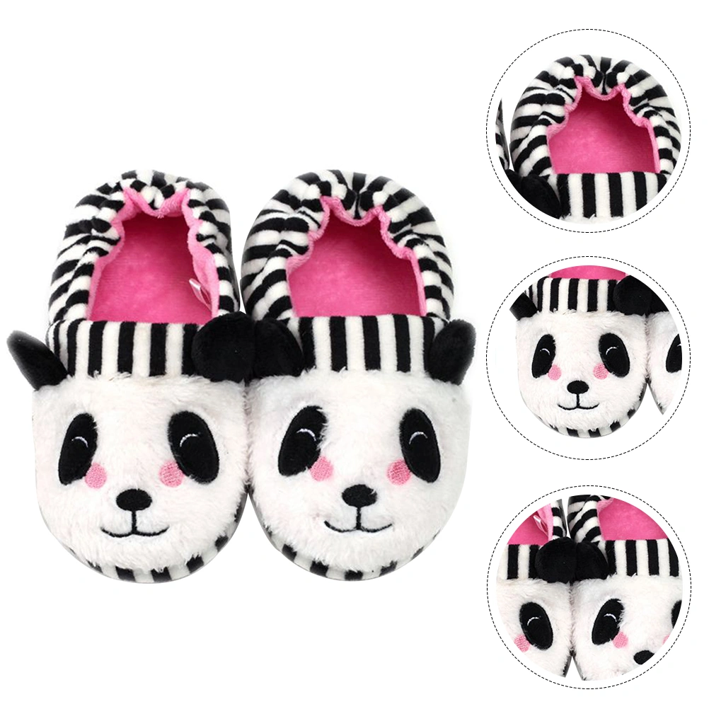 1 Pair of Adorable Children Slippers Kids Warm Slippers Cartoon Panda Slippers