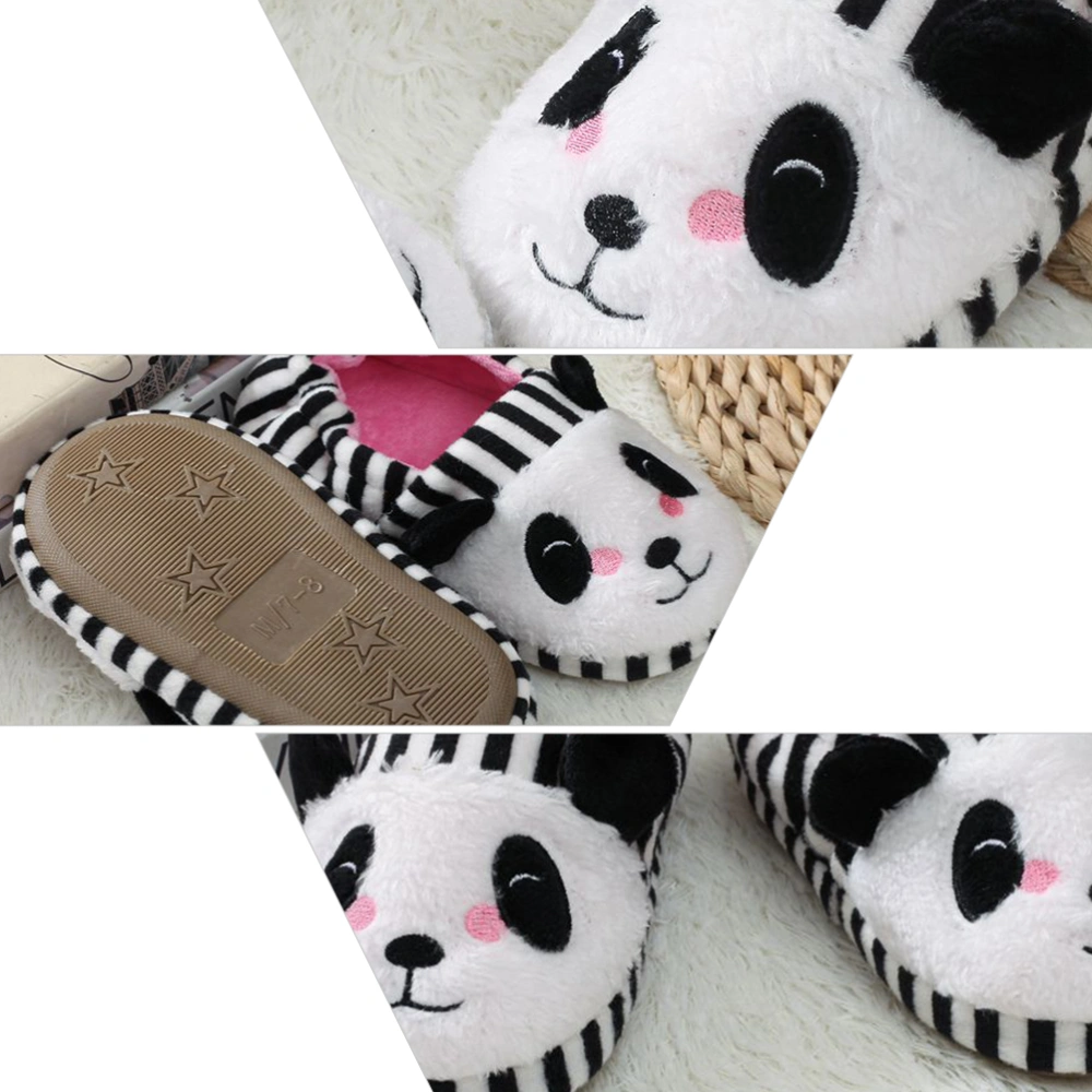 1 Pair of Adorable Children Slippers Kids Warm Slippers Cartoon Panda Slippers