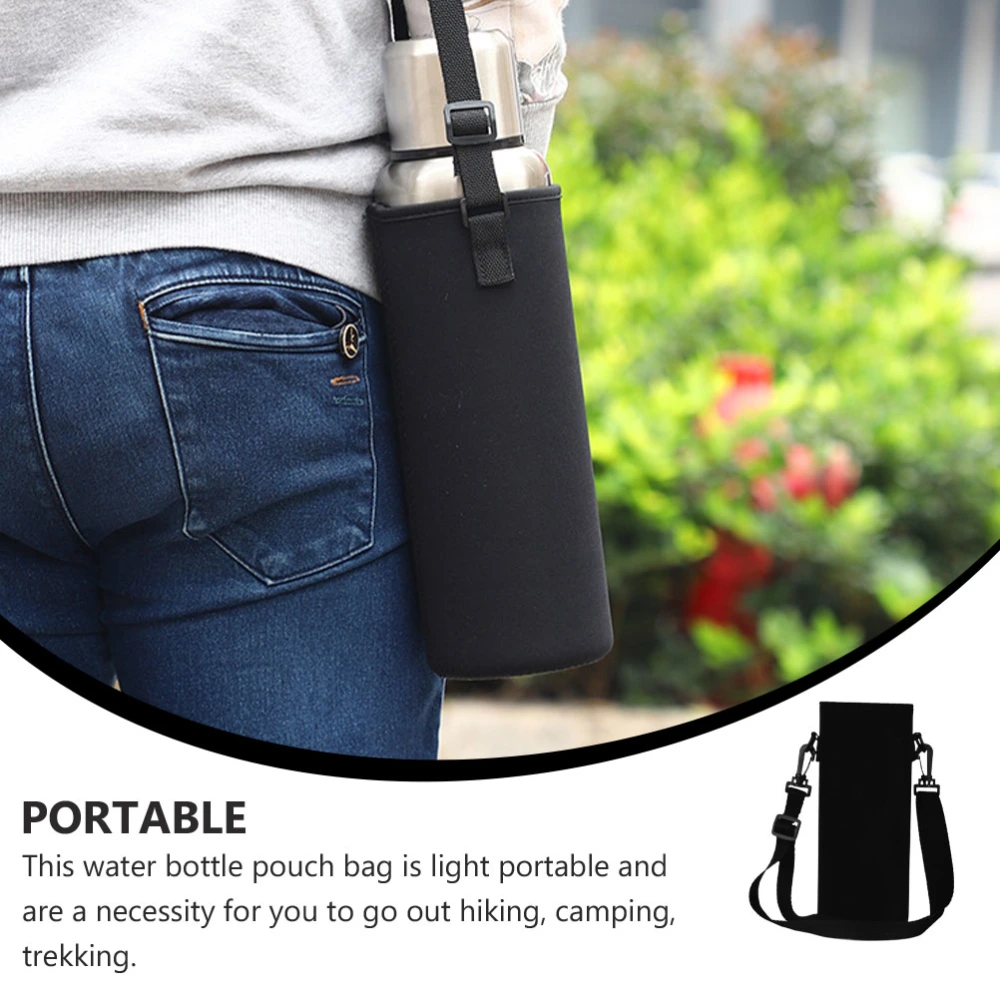 750ML Water Bottle Pouch Water Bottle Carrier Bag with Adjustable Shoulder Strap