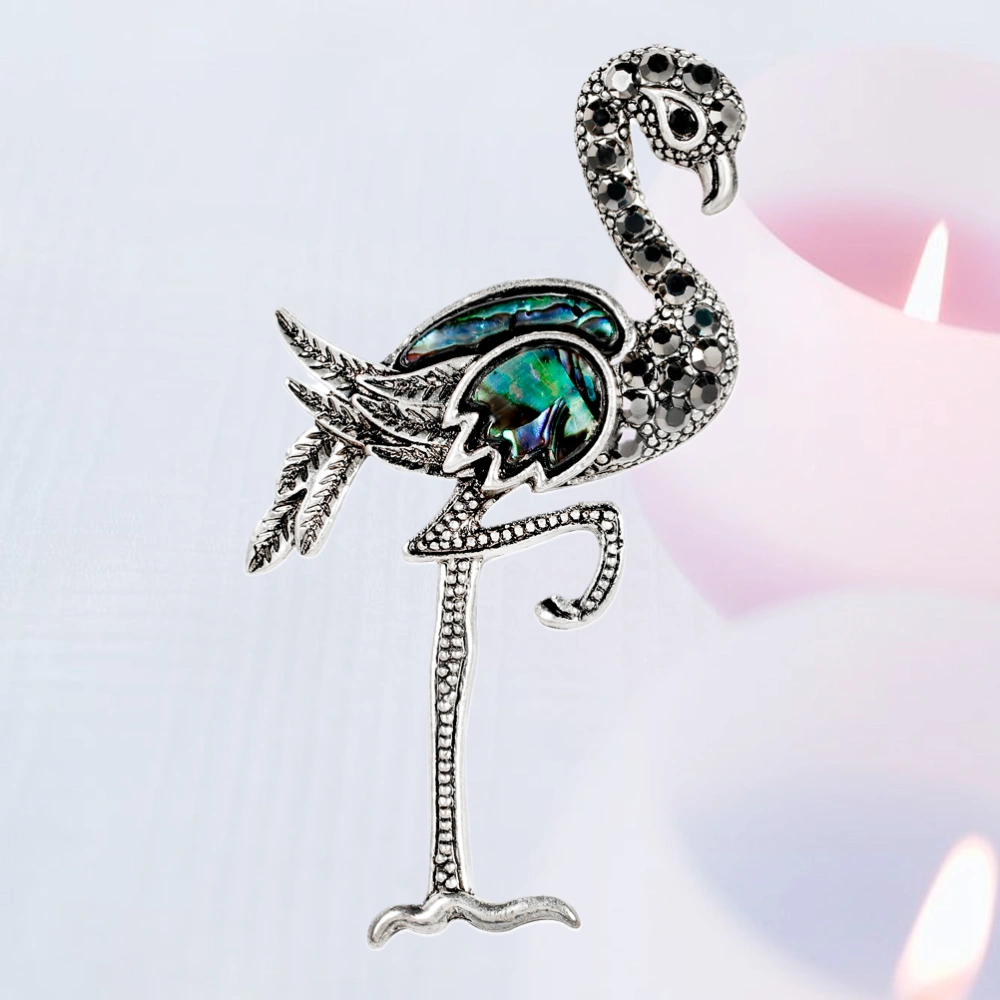 Vintage Shell Flamingos Shaped Breastpin Girl Brooch Pin for Women Fashion Corsage Jewelry Accessories