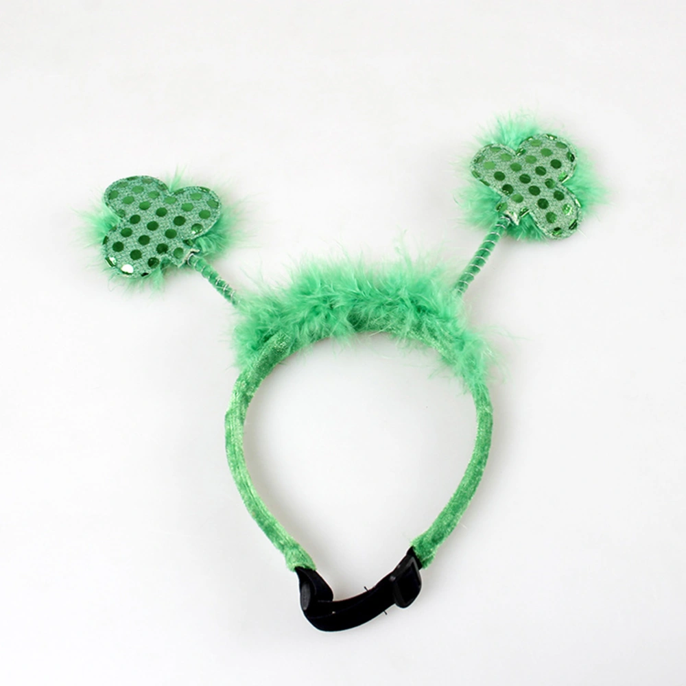 Pet Headdress Fashion Grass Hair Band Adorable Dog Head Festive Headband (Green)