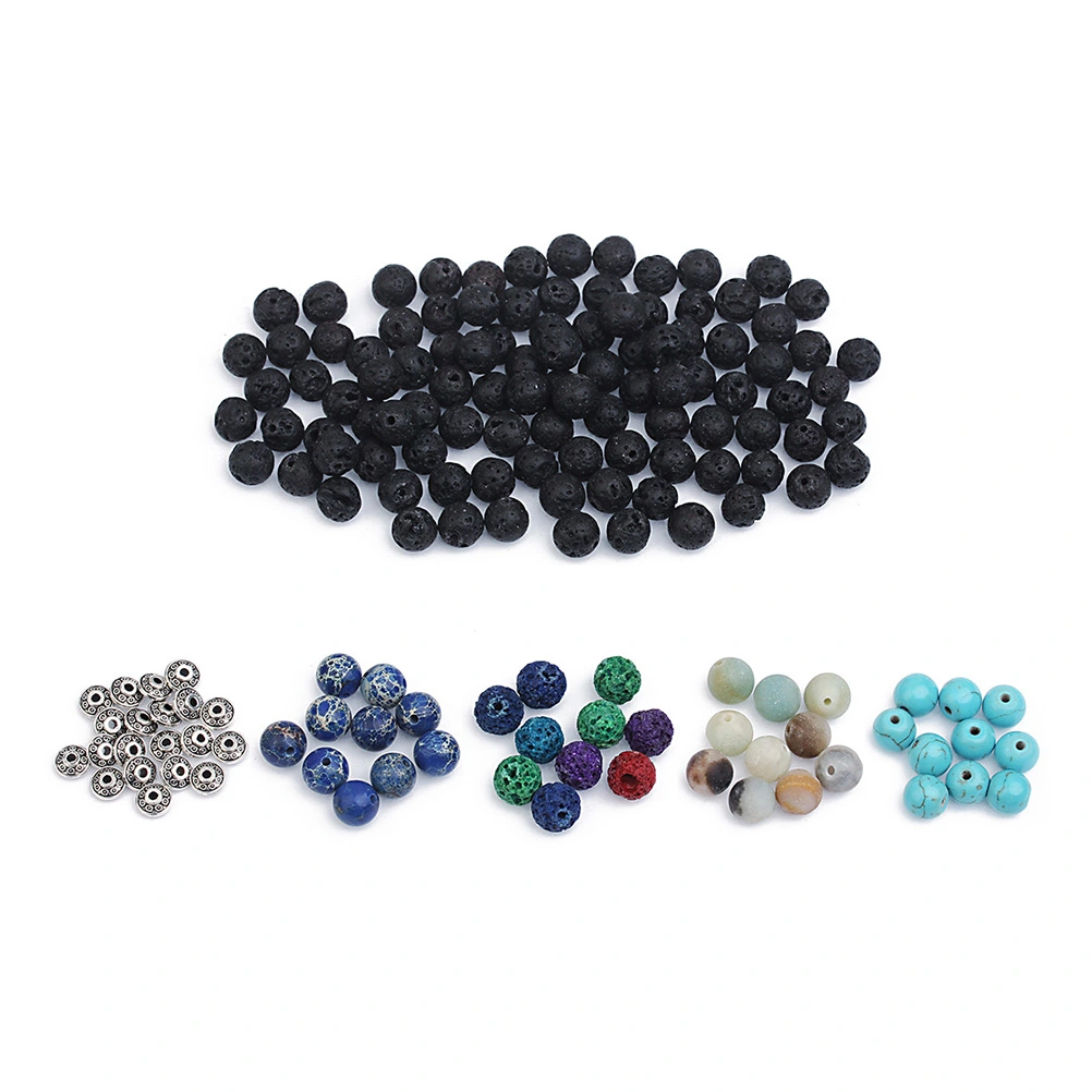 160pcs Assorted Natural Artificial Stones Beads Alloy Spacers DIY Supplies Accessories Kit for Necklace Bracelet Earrings Jewelry Making