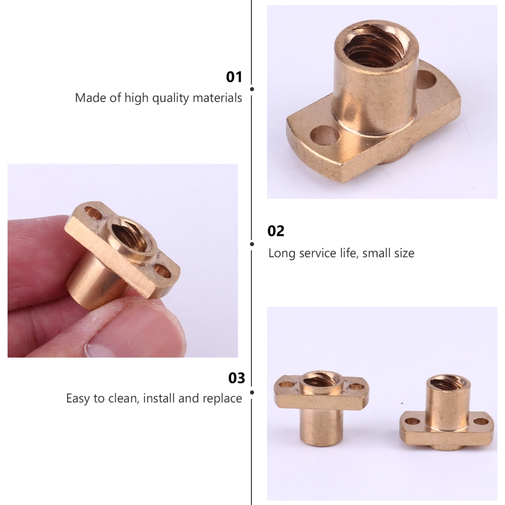 6 Pcs Trapezoidal T8 Screw Brass Nut for T8 Lead Screw of 3D Printer 2mm Lead