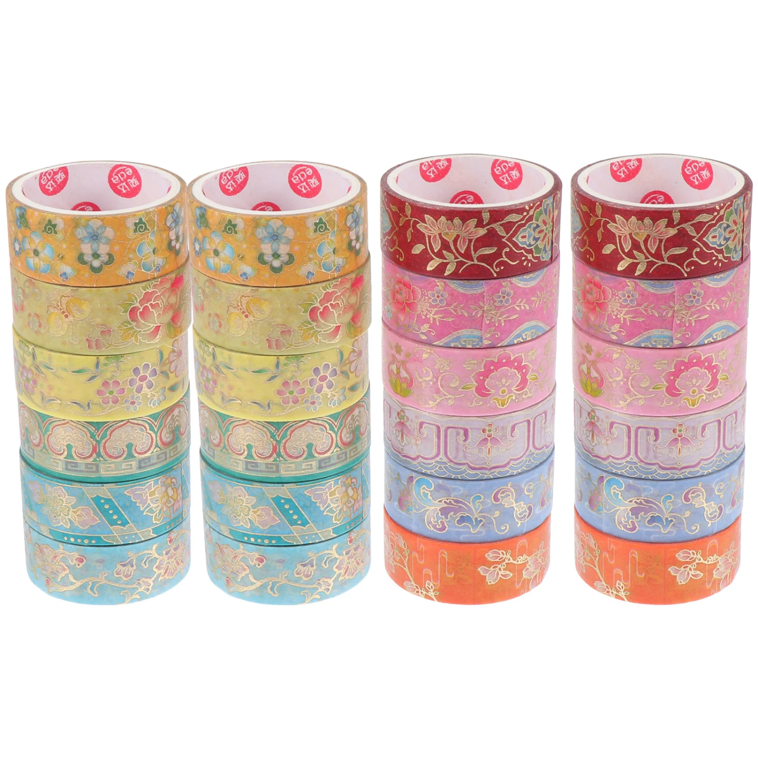 24 Rolls Washi Tapes Bronzing Gold Tapes DIY Paper Tapes Adhesive Decals