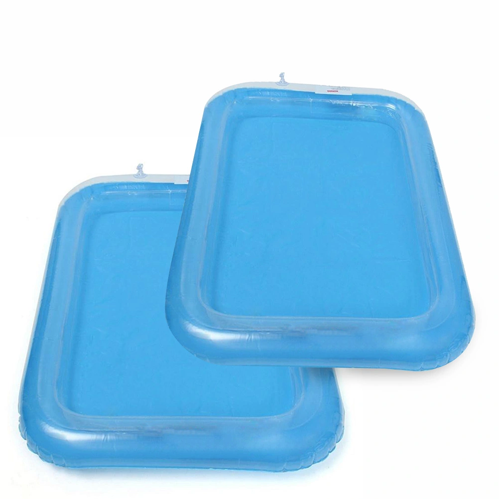 Kids Beach Sandbox Play Sand Inflatable Sand Toy Tray for Children's Education(Blue)
