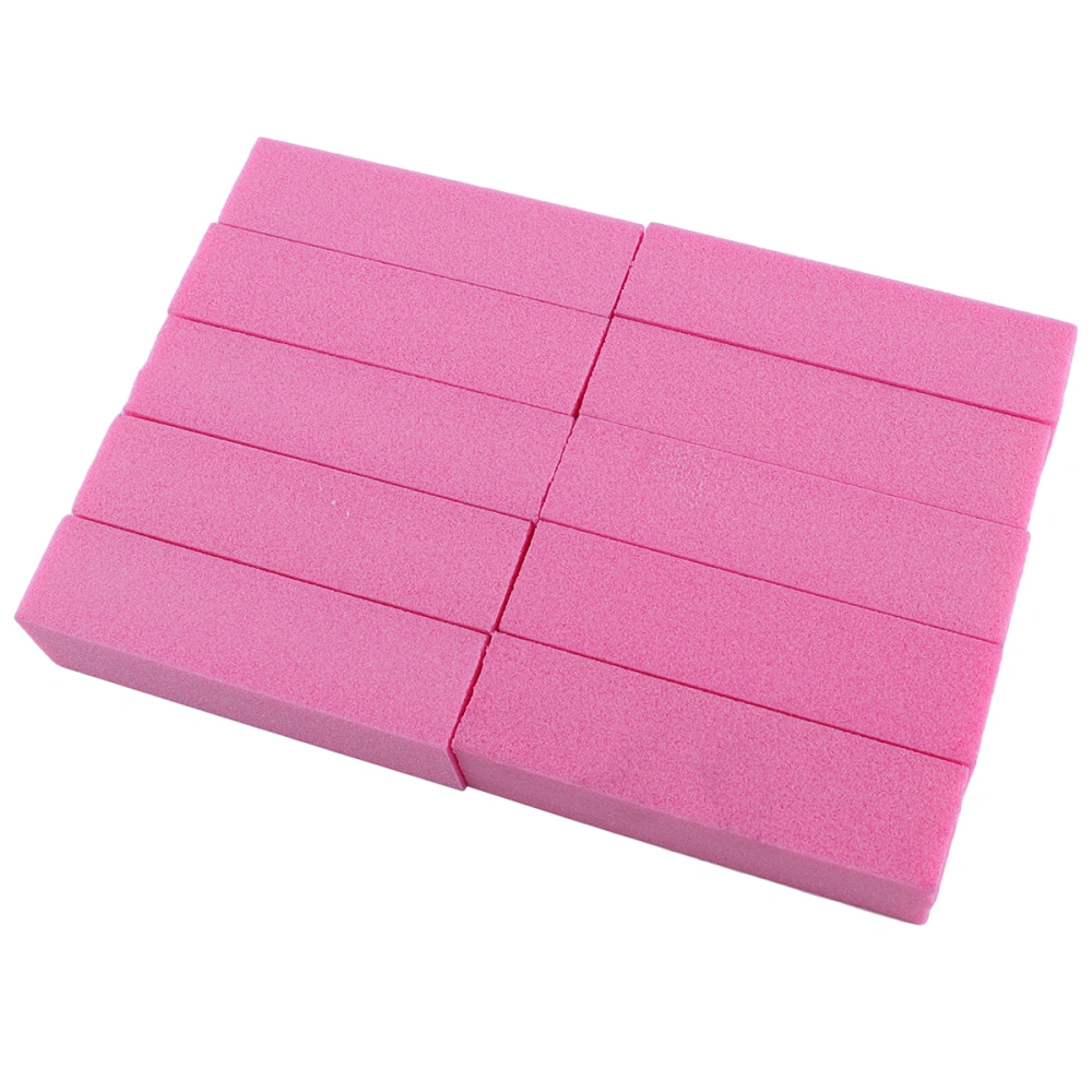 10pcs Four Sided Nail Buffer File Polishing Block Nail Grinding Sanding Sponge Tools Nail Grinding Block for Nail Salon (Pink)