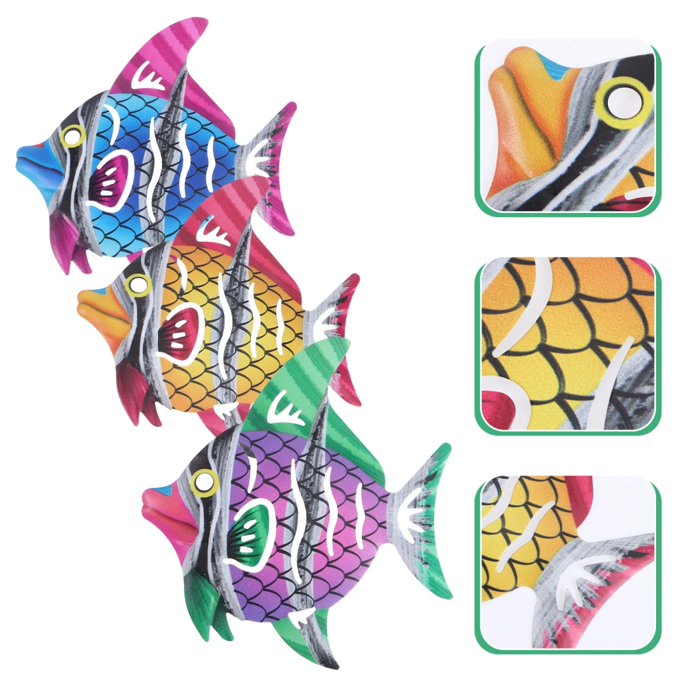 3pcs Iron Fish Shape Pendant Wall Decor Wall Hanging Decoration Home Ornament