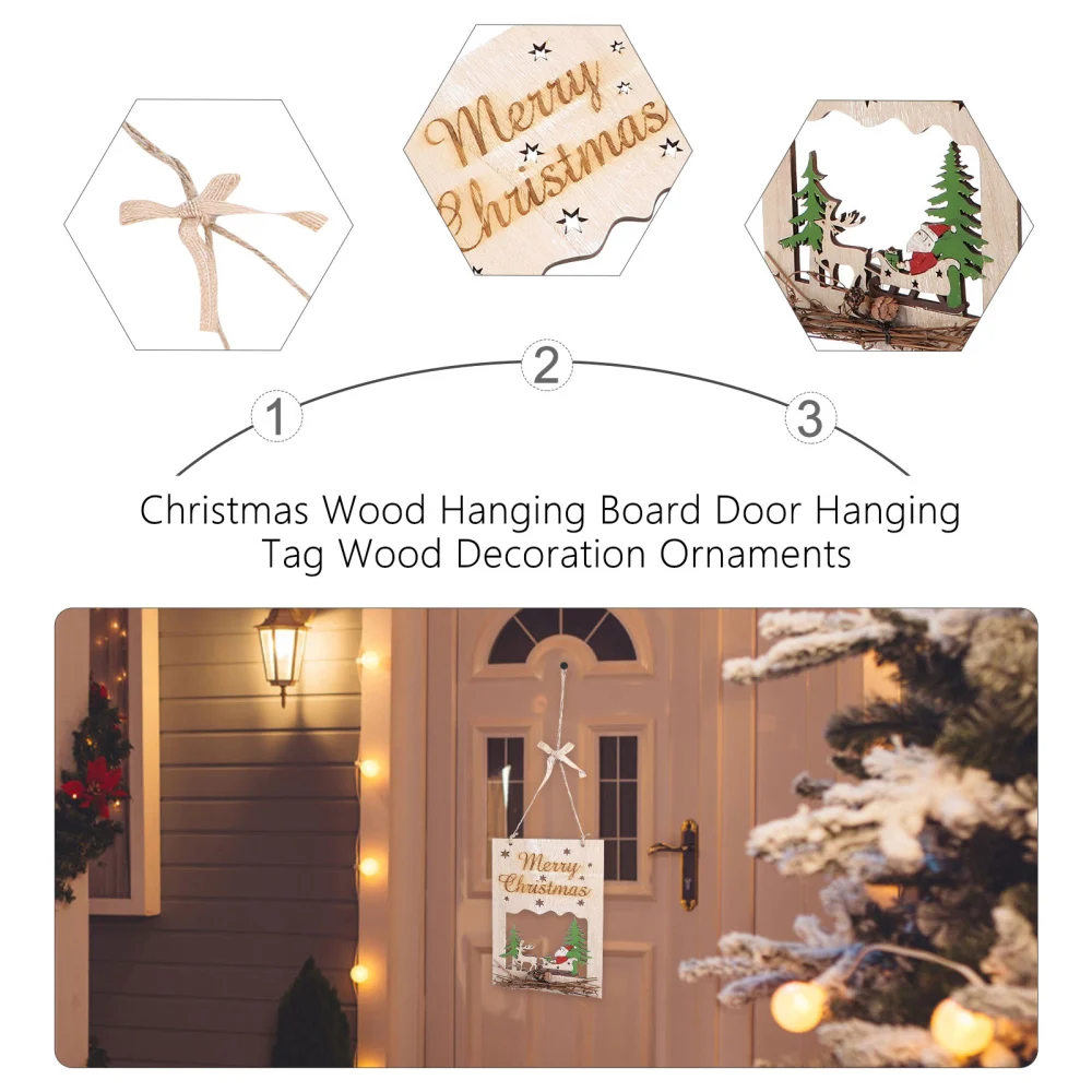 Christmas Wood Hanging Board Door Hanging Tag Wood Decoration Ornaments