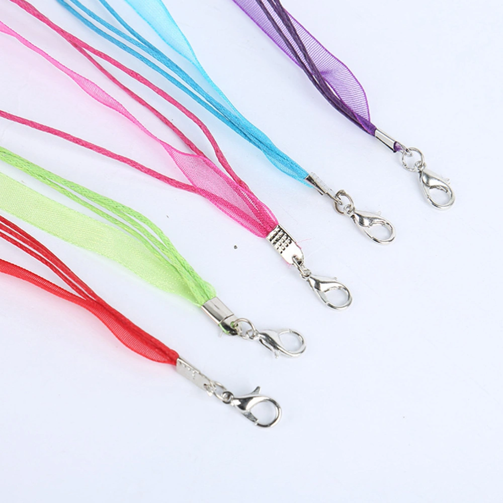 50pcs DIY Necklace Strings Lobster Clasp Necklace Rope DIY Jewelry Supplies DIY Accessory for Decor Use (Mixed Color)