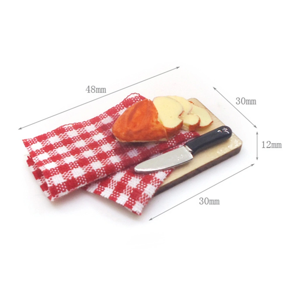 1 Set Mini House Bread Board Decor Mini Chopping Board Ornament Creative Mini House Accessories