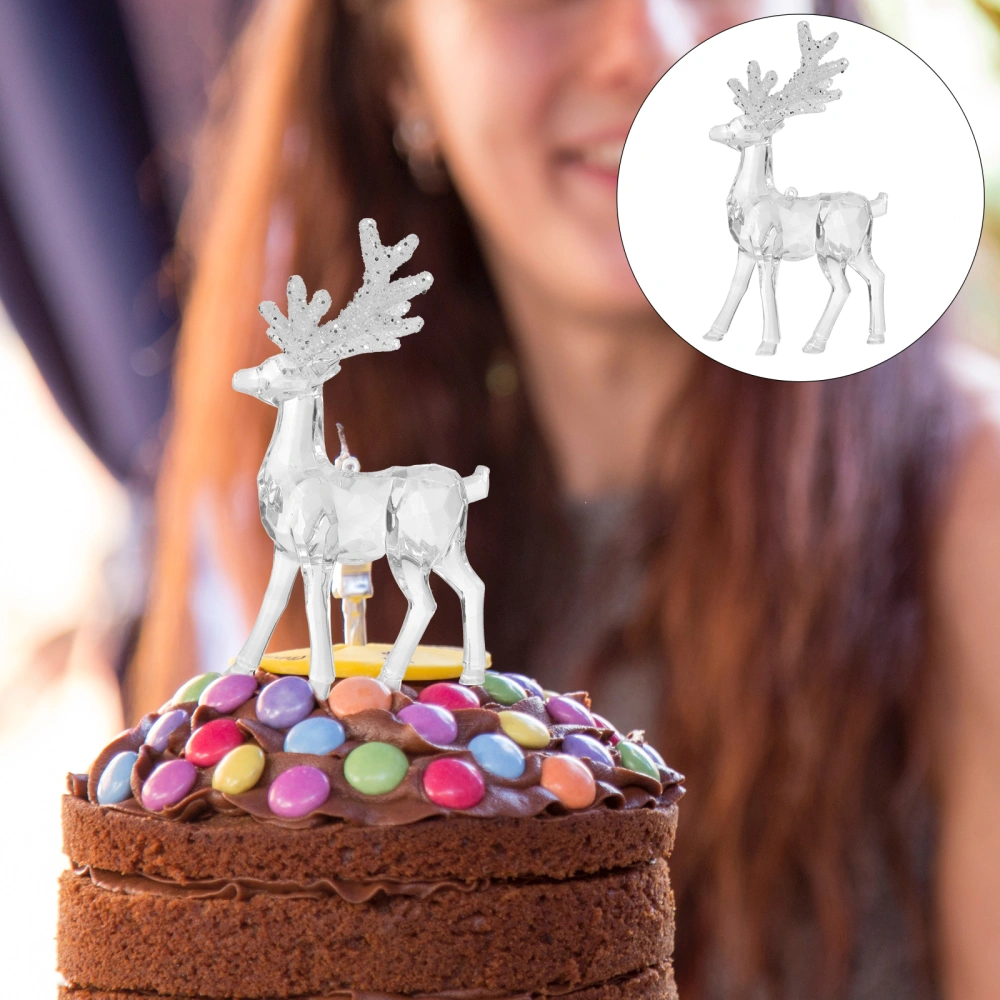 2pcs Cartoon Deer Cake Decoration Lovely Animal Adornment Cake Decor Supply