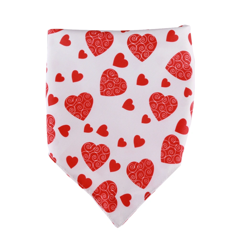 Double Layer Pet Collar Bib Heart Pattern Valentine's Day Dog Saliva Collar Pet Triangular Collar for Medium Large Dog (Red)