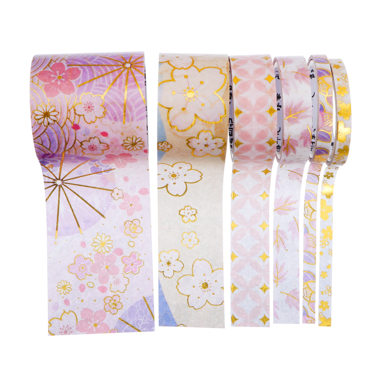 1 Set 6 Pcs Gold Blocking Tapes Paper Tapes Decorative Journal Stickers