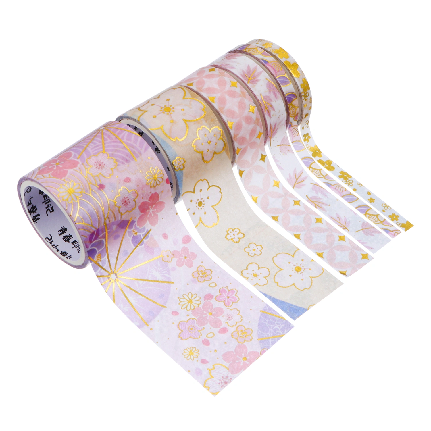 1 Set 6 Pcs Gold Blocking Tapes Paper Tapes Decorative Journal Stickers