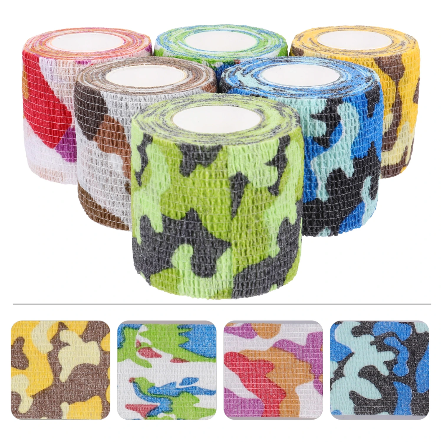 6pcs Non-woven Fabric Bandages Self Adhesive Bandage Grip Cover