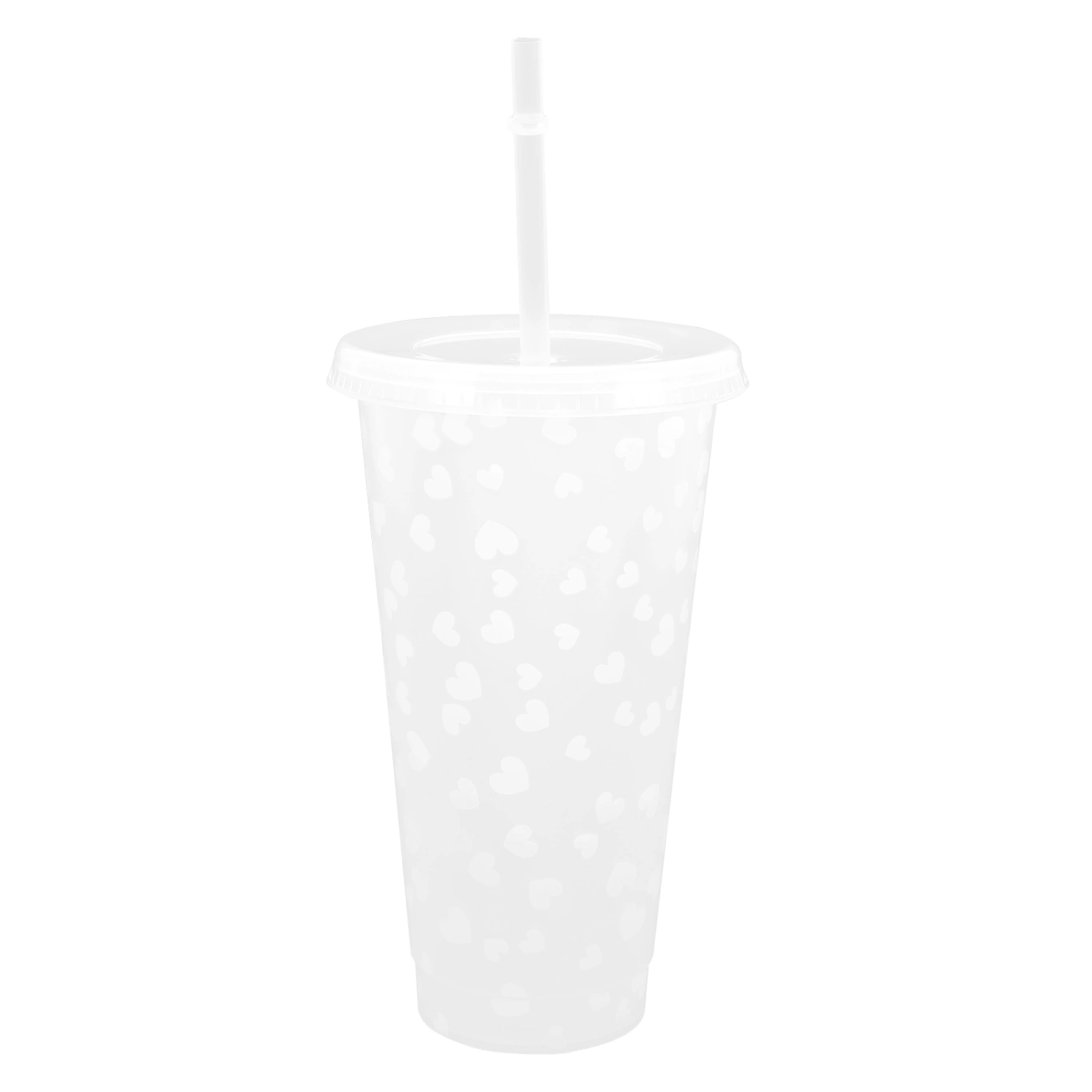 Straw Cup Color Changing Cups Reusable Plastic Tumbler Cold Drinks Beverage Cups