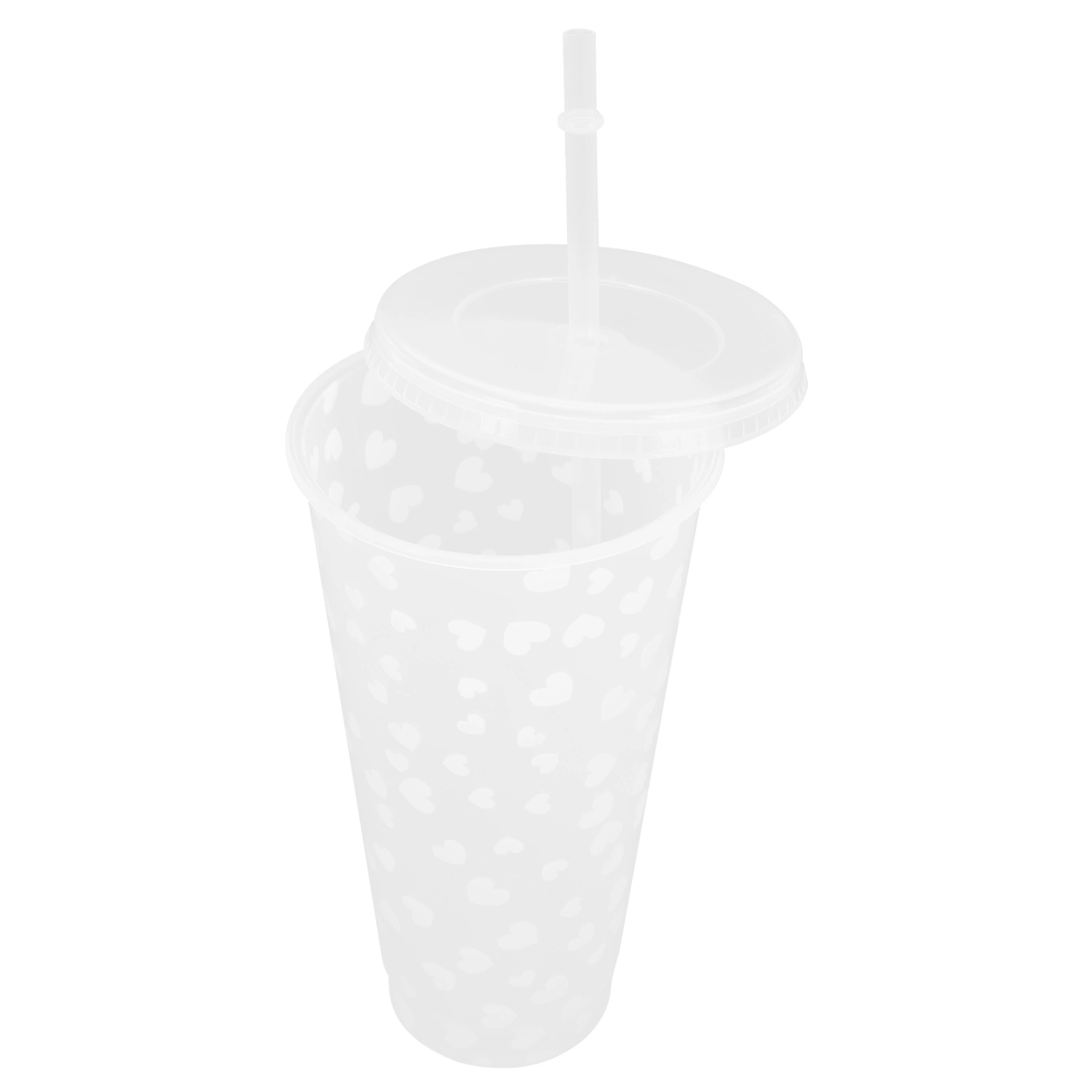 Straw Cup Color Changing Cups Reusable Plastic Tumbler Cold Drinks Beverage Cups