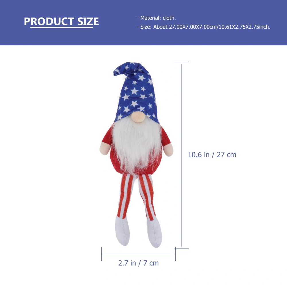 1PC American Independence Day Doll Decor Pointed Hat Hanging Leg Doll Ornament