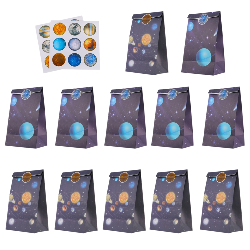 1 Set of Birthday Gift Bag Portable Candy Bag Starry Sky Planet Pattern Pouch