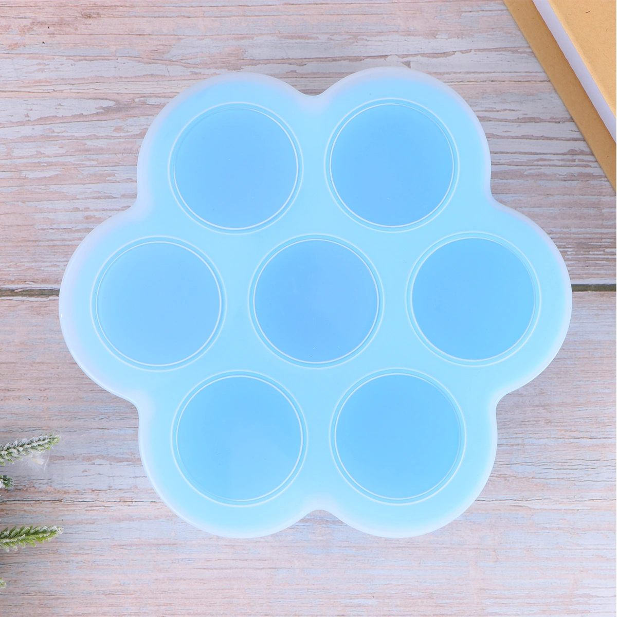 200G Reusable Storage Container and Baby Food Container Food Storage Trays with Clip-On Lid 7 Cavities Food Storage Conatiners Freezer Tray (Blue)