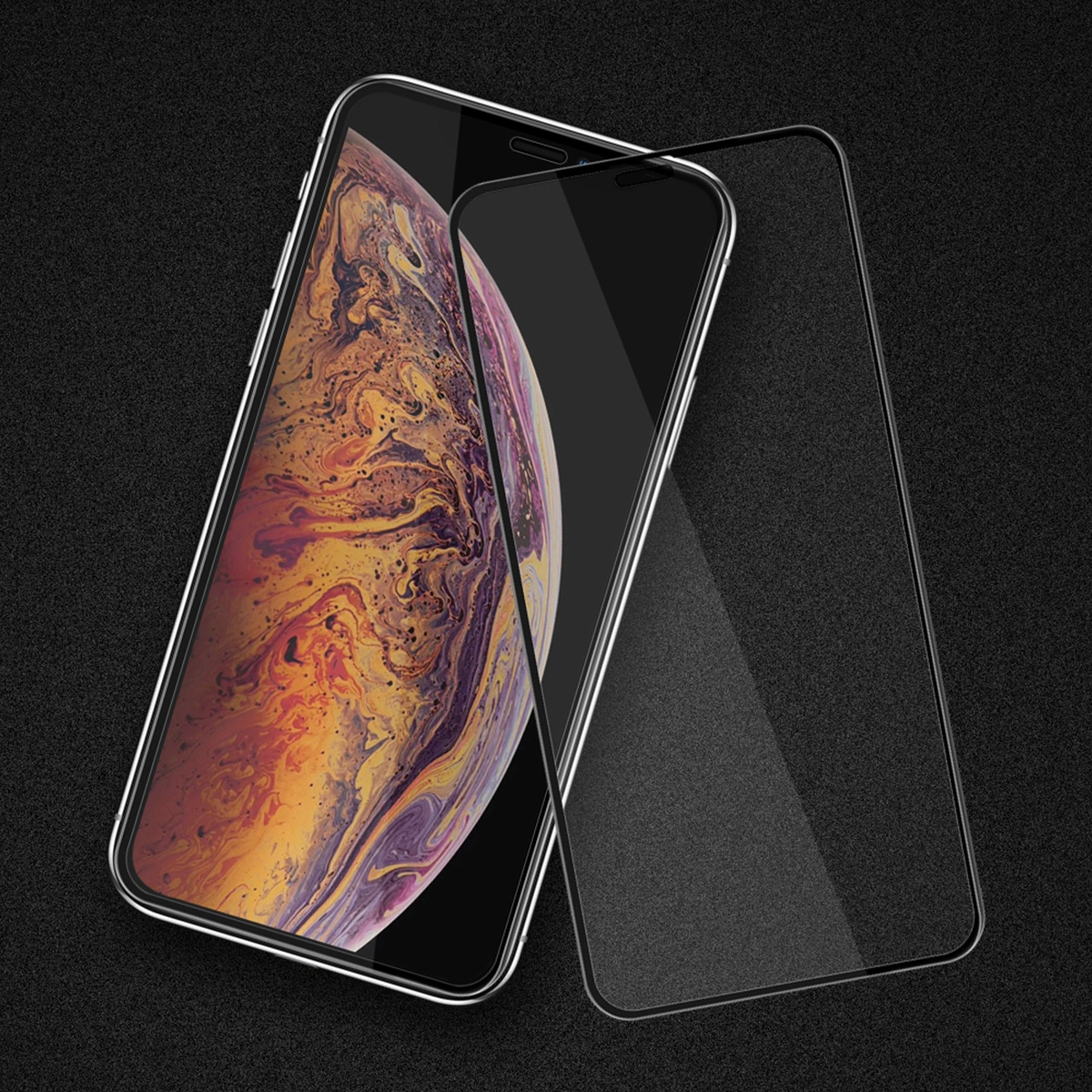 2PCS Full Screen Scratch Proof Tempered Glass Smooth Film Mobile Phone Screen Protector Compatible for iPhone XS Max