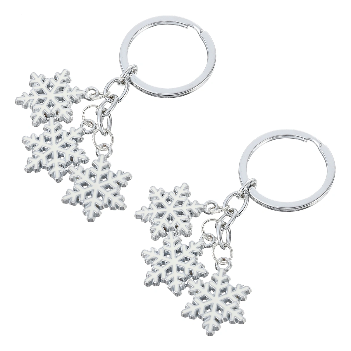2pcs Keychains Key Rings Christmas Keychains Snowflake Pattern Keychains