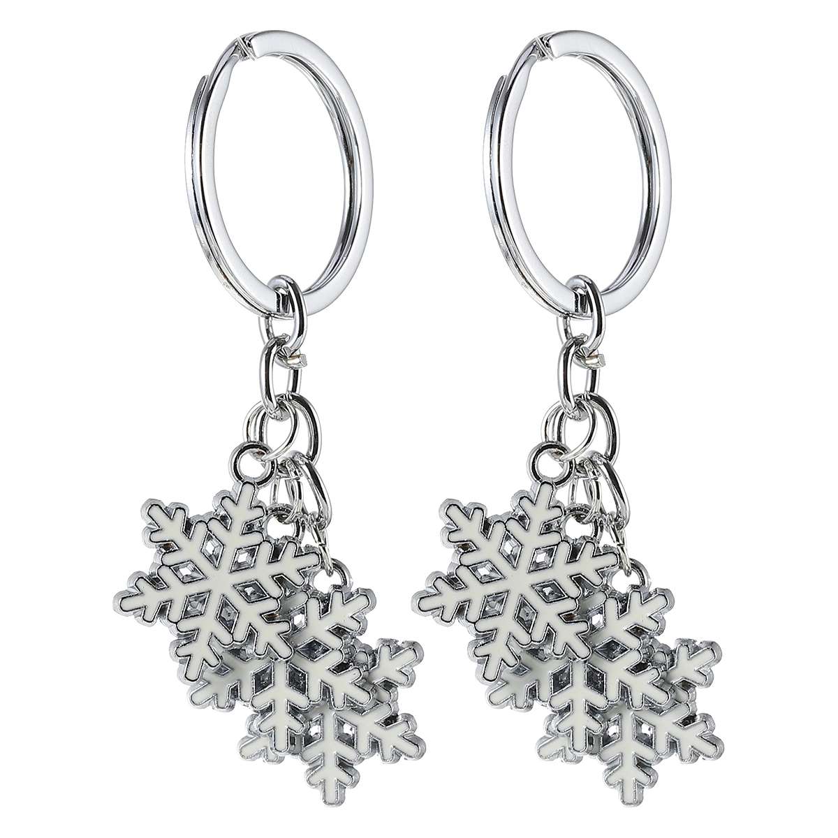 2pcs Keychains Key Rings Christmas Keychains Snowflake Pattern Keychains