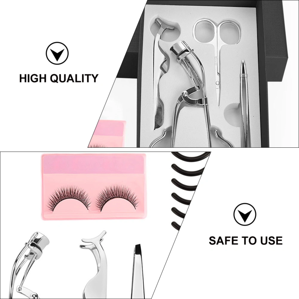 1 Set of Eyelashes Applicator Tool Eyelash Extension Tweezer Clip Scissor Curler