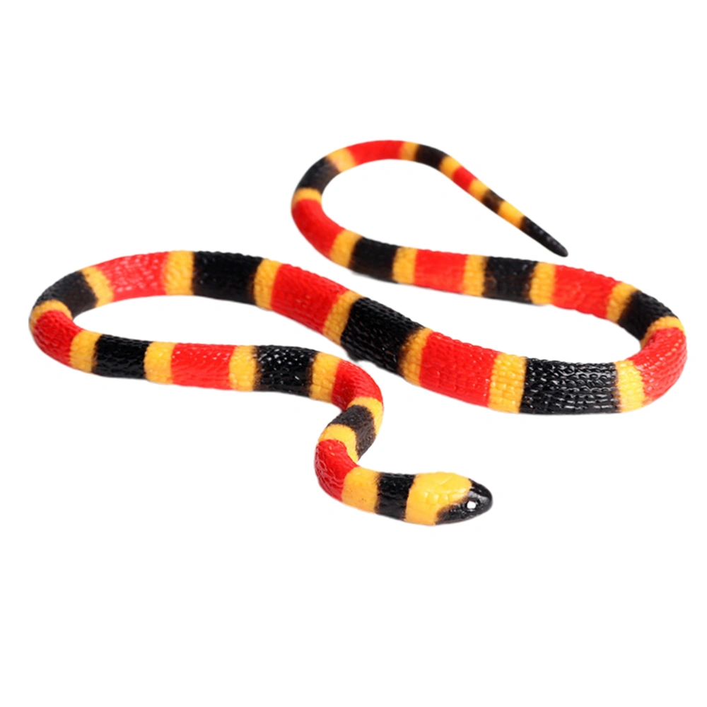 1PC Simulated Snake Model Decor Plastic Coral Snake Desktop Adornments Amphibians Reptiles Model Crafts Realistic Boa Constrictor Adornments for Home Store Red+Black