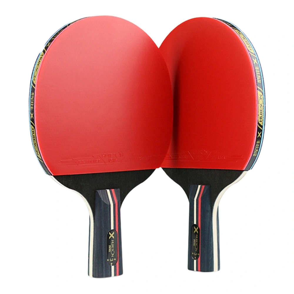 1 Set/2PCS Professional Three Star Table Tennis Rackets Easy to Use Pong Rackets for Beginners Training (1PC Straight Handle, 1PC Horizontal Handle)