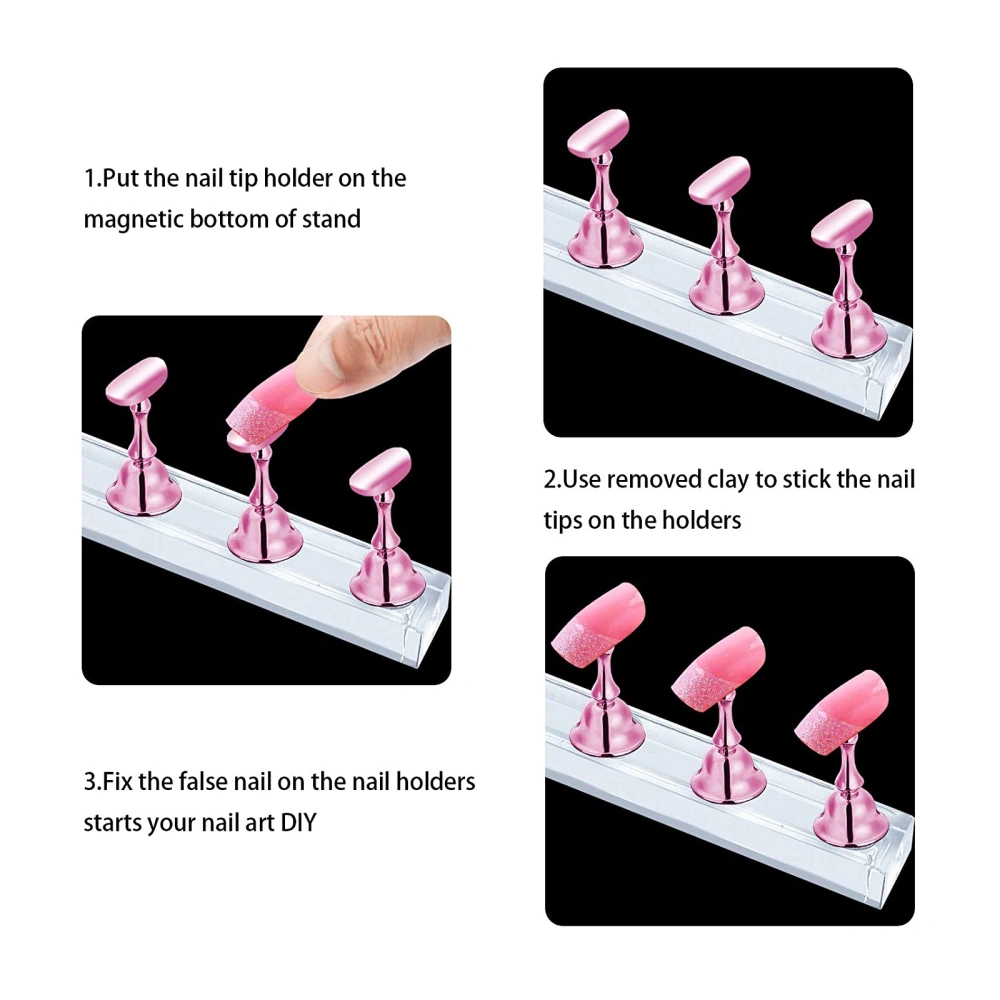 20Pcs Plastic Nail Display Stands Nail Tip Practice Stands DIY Nail Art Stands