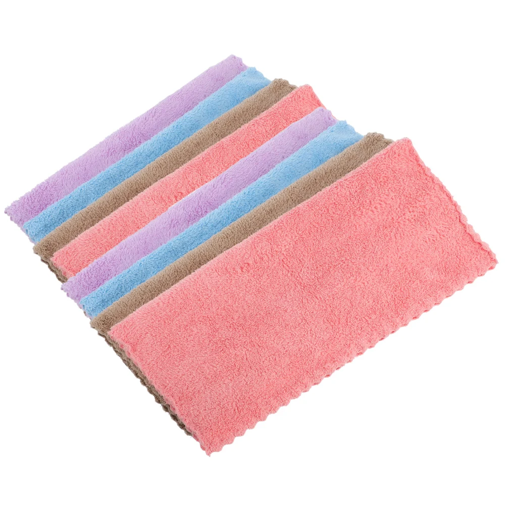 8Pcs Square Washcloth Towels Solid Color Face Clean Towel Absorbent Towel