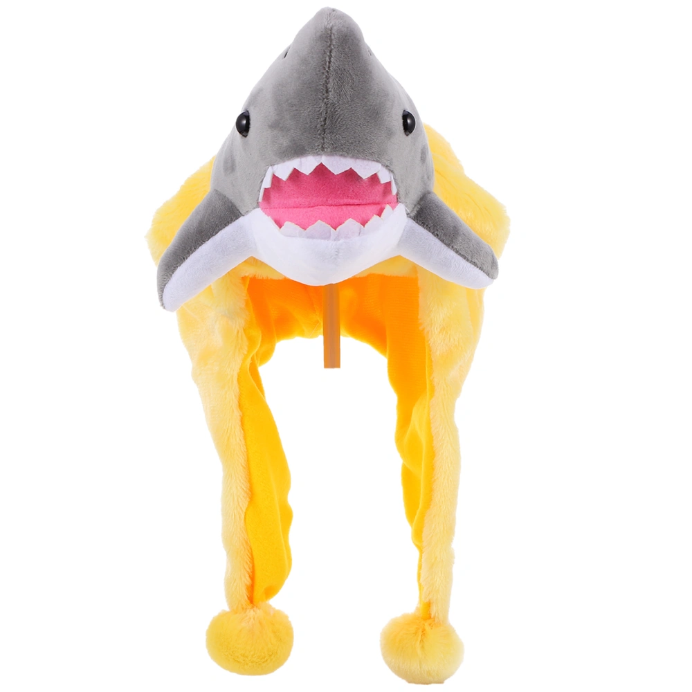 1pc Shark Shape Hood Shark Headgear Shark Hat Warm Hats Party Photo Props