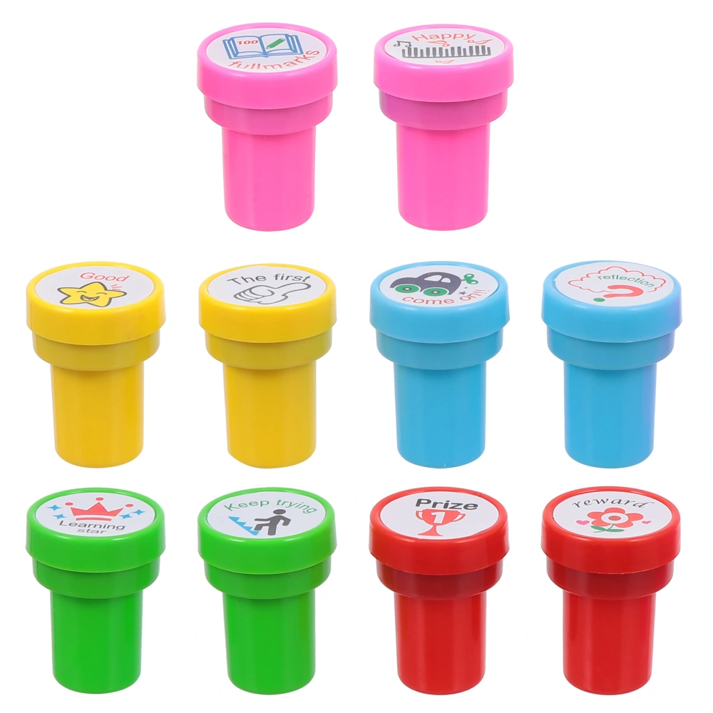 10pcs Cartoon Reward Stamp Toys Decorative DIY Stamps for School Teachers