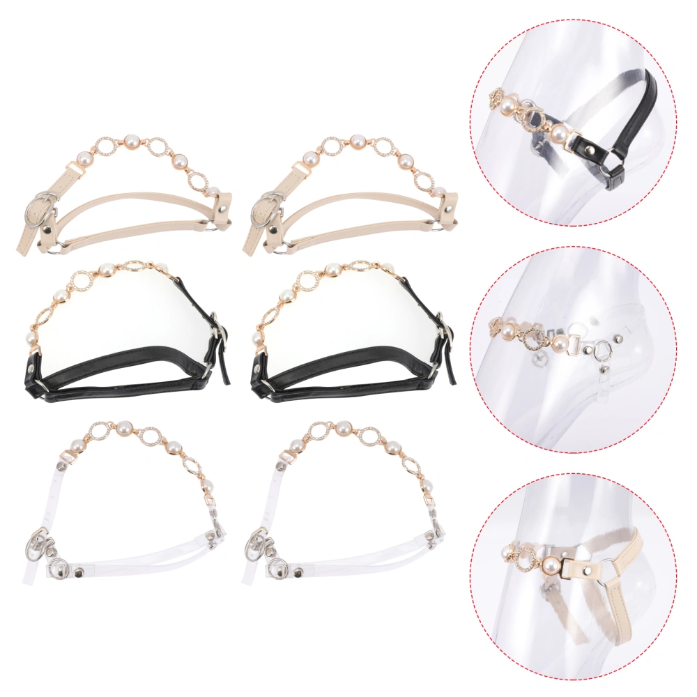 3 Pairs Anti-Slip Shoe Ankle Straps Detachable Shoe Strap for Women High-heels