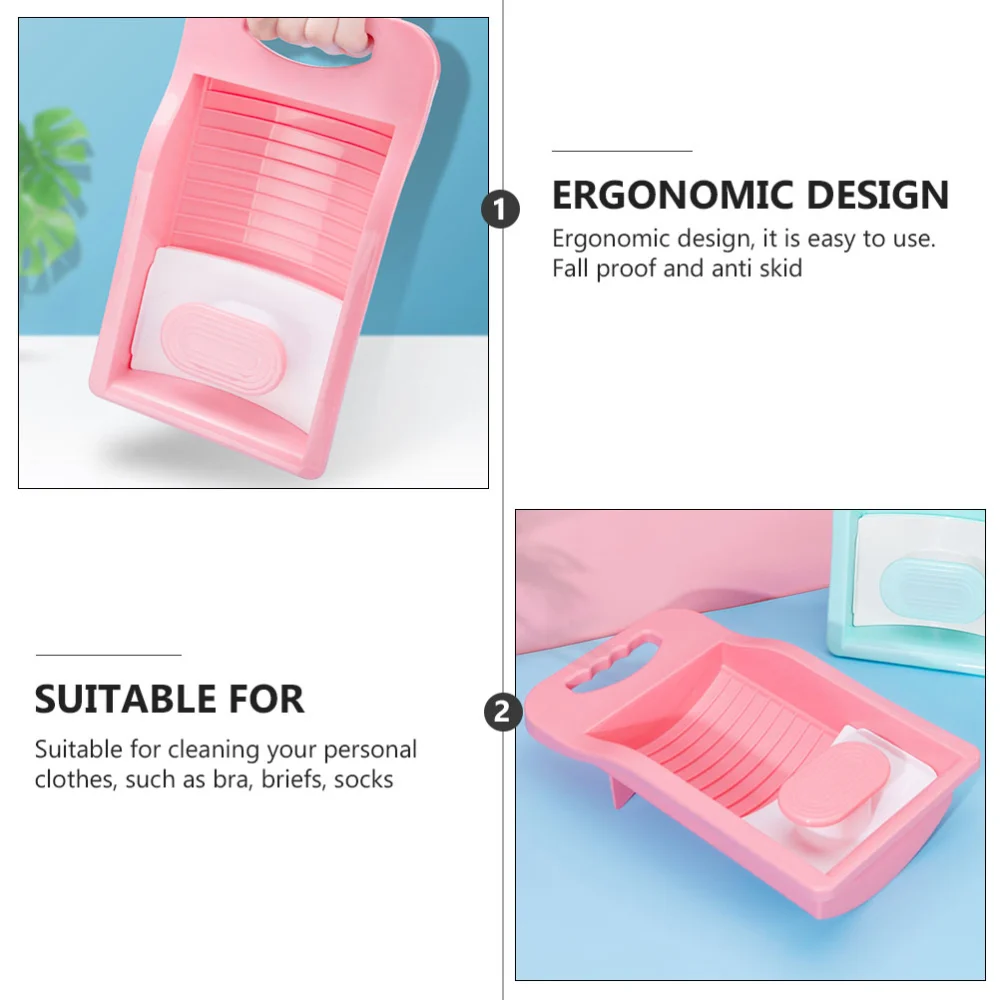 1 Set of Home Underwear Washboard Clothes Washing Board Scrubbing Board (Pink)