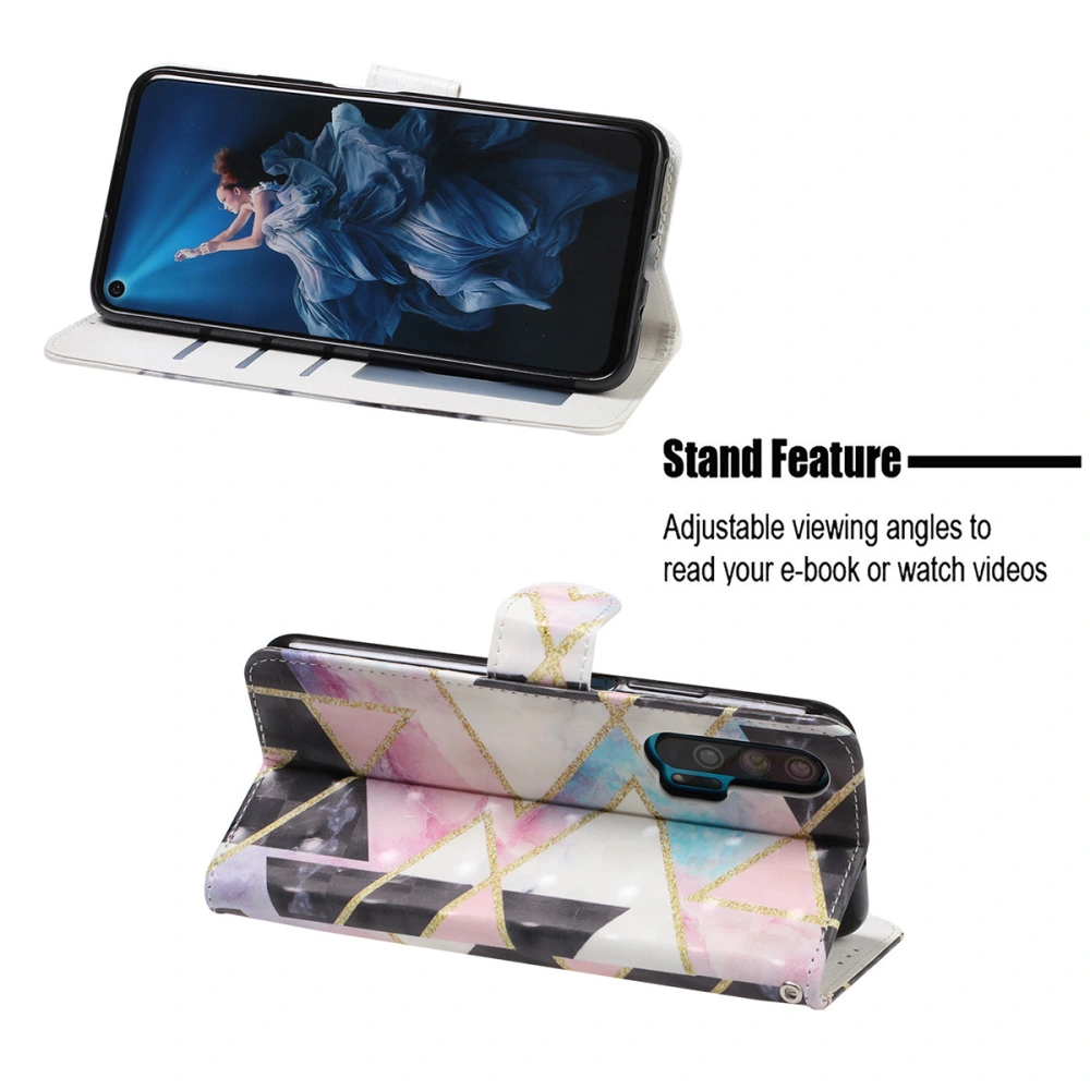 Fashion Phone Case 3D Painted Diamond Lattice Phone Cover Anti-fall Shockproof Phone Cover Compatible for Huawei Honor 20 pro