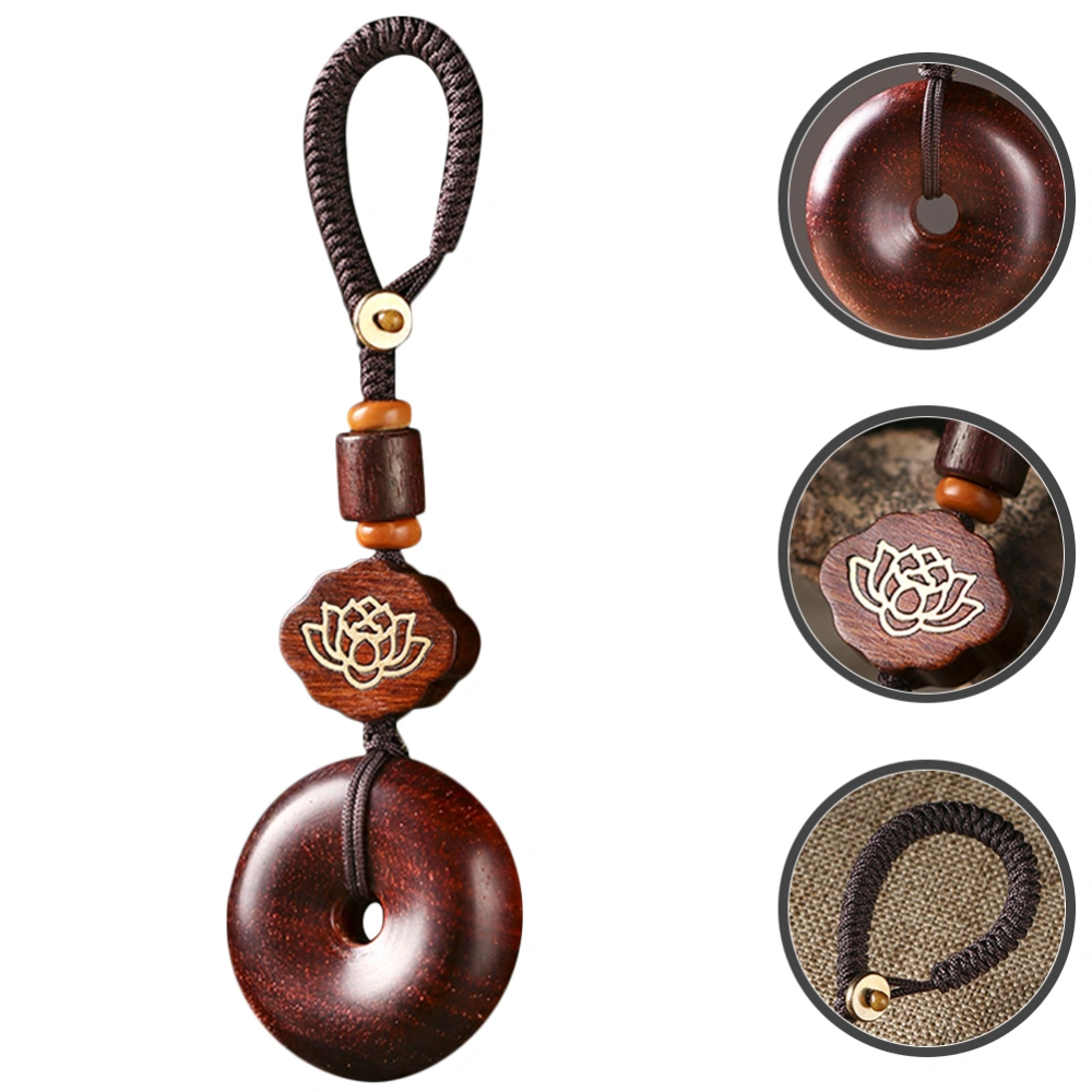 Vintage Keychain Auspicious Key Chain Pendant Wood Car Key Pendant Backpack Charm