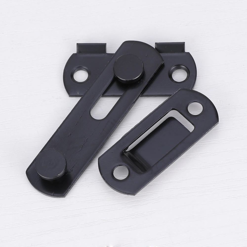 2pcs Stainless Steel Rust-proof Door Hasp Latch Gate Latches Latch Safety Door Lock for Doors Windows Cabinets Gates Furniture S Size (Black)