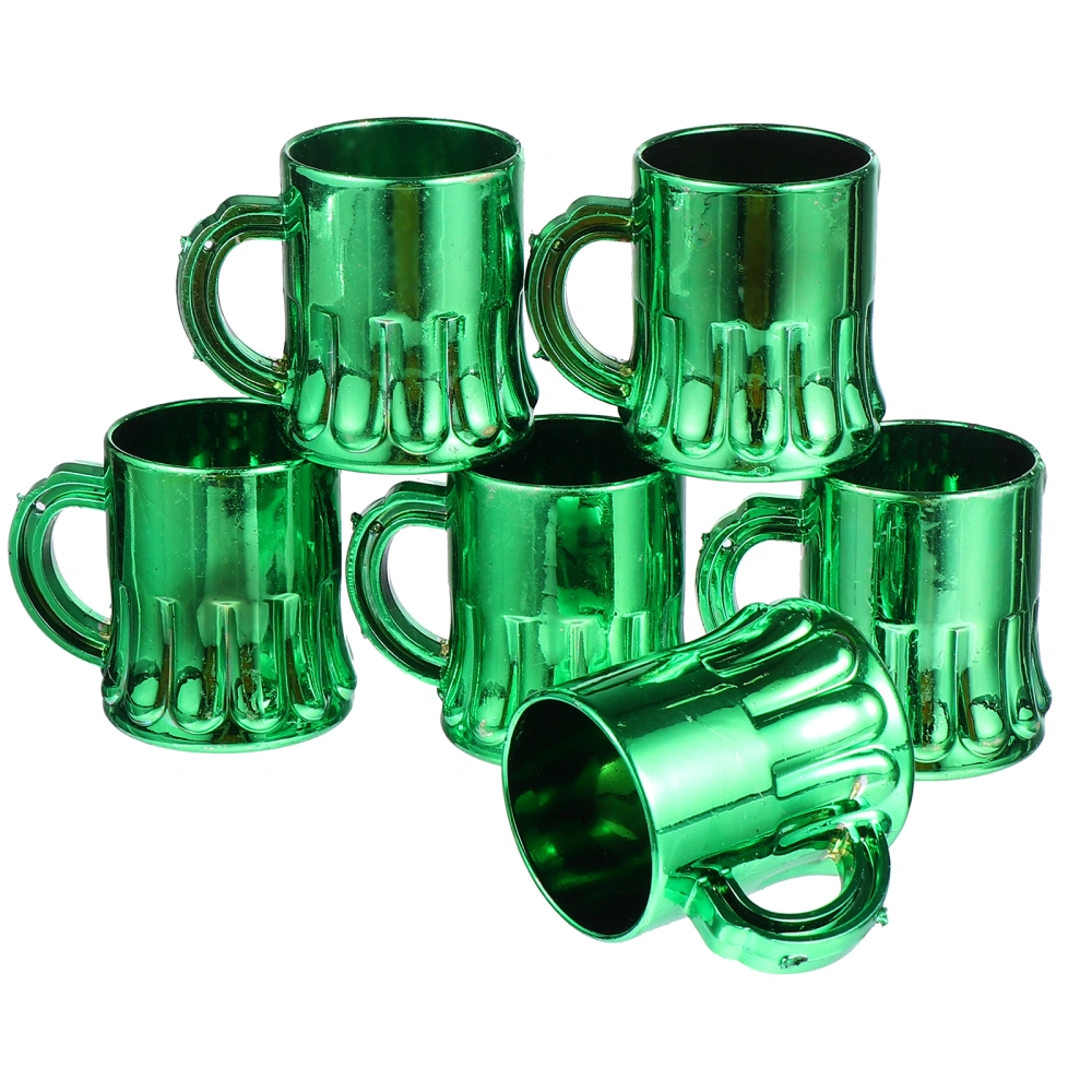 6 Pcs Festive Mini Beer Mugs Photo Props Interesting Jewelry Accessories (Green)