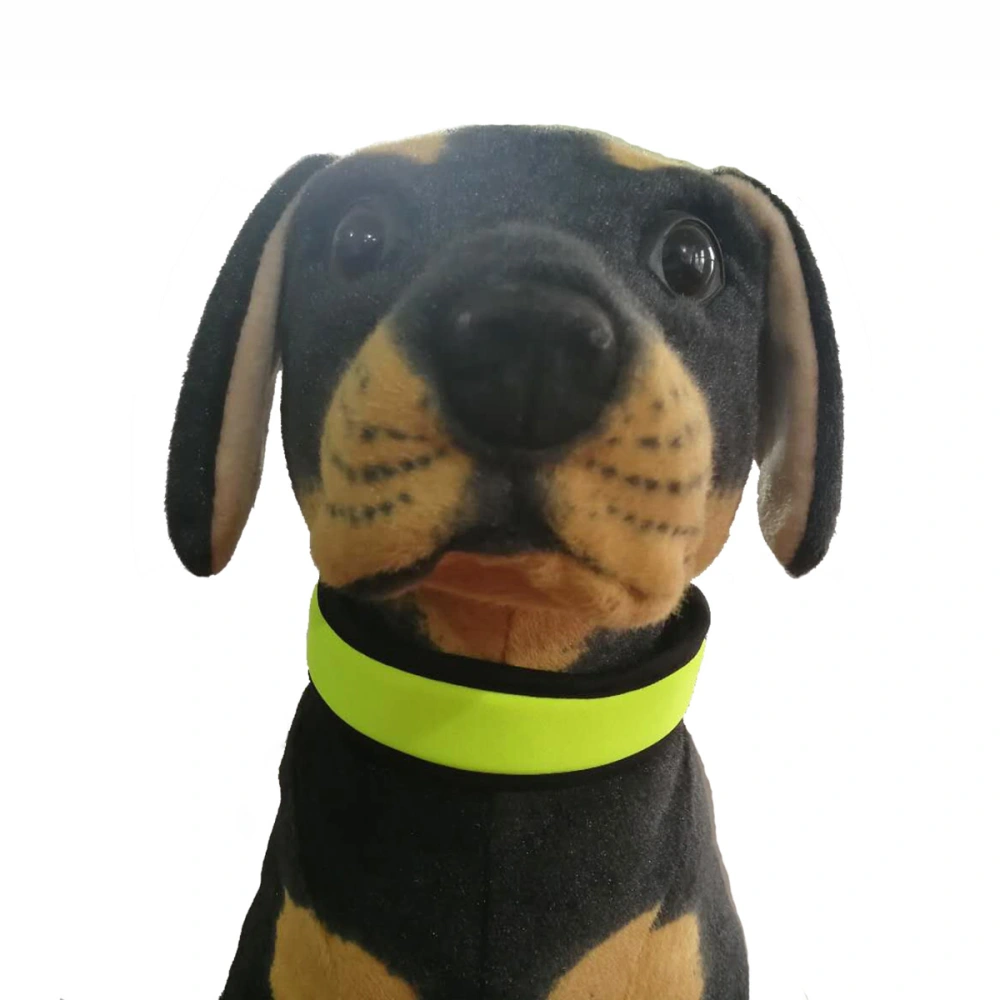 PU Reflective Dog Collar Pet Dog Collar Dog Necklace with Hauling Cable for Dogs Night Walking Safety (Light Green)