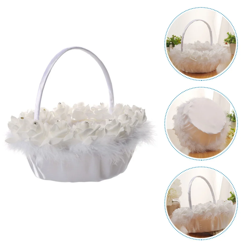 Flower Child Wedding Basket Decor Delicate Flower Girl Basket for Wedding