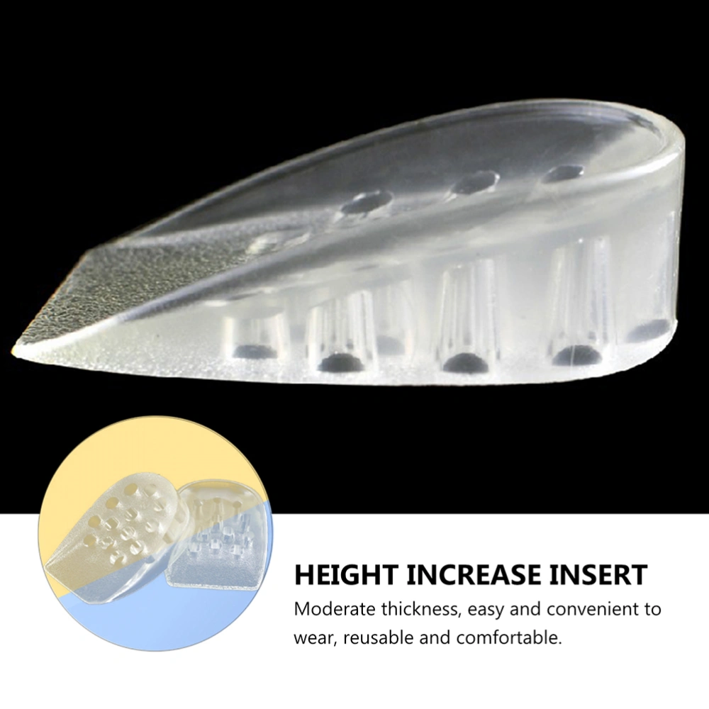 2 Pair Clear Heel Insert Height Increase Insoles Invisible Heel Lift Insert