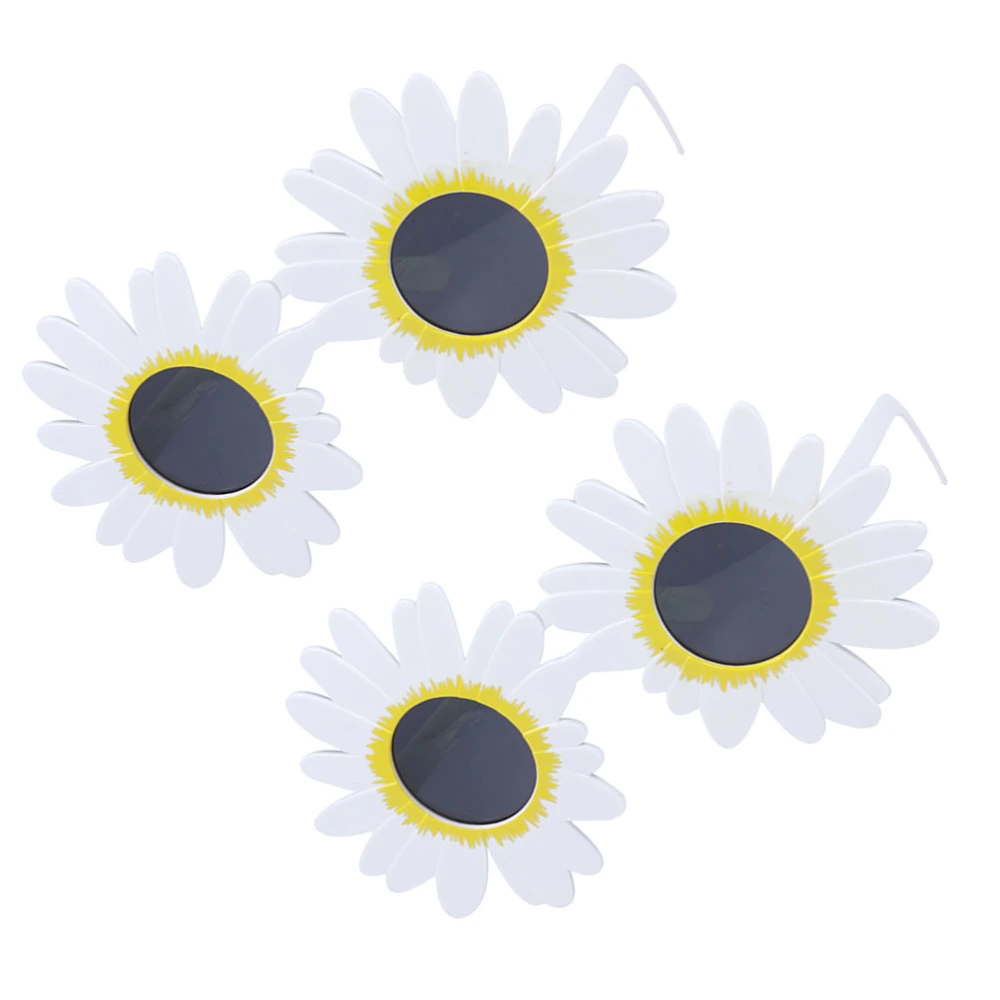 2pcs Sunflower Design Glasses Funny Daisy Shape Eyeglasses Cosplay Party Decorative Toys Photo Props Eyewear Costume Accessaries for Dancing Hawaiian Party Festival