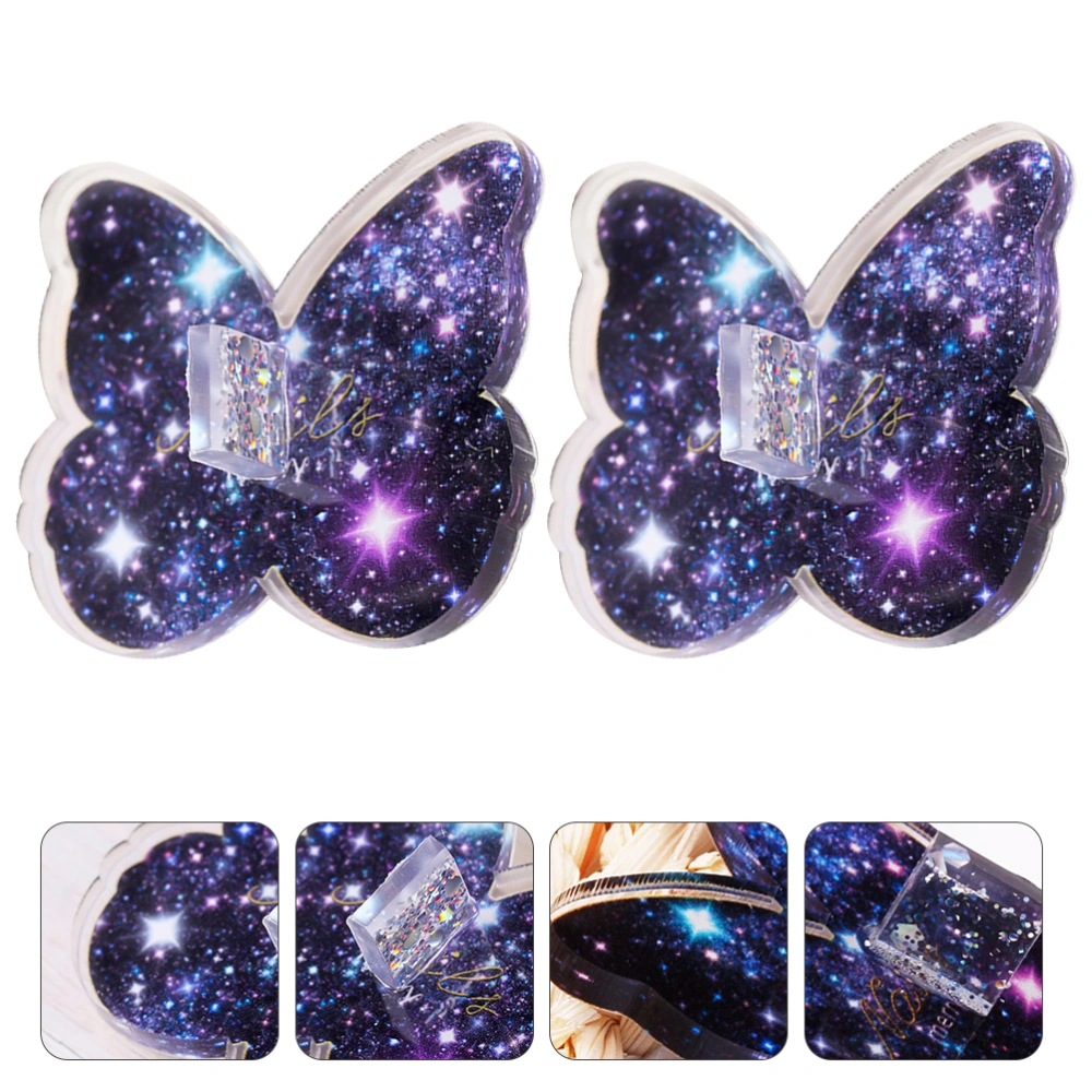 2Pcs Manicure Practice Stands Nail Mold Bases Butterflies Shaped Nail Holders