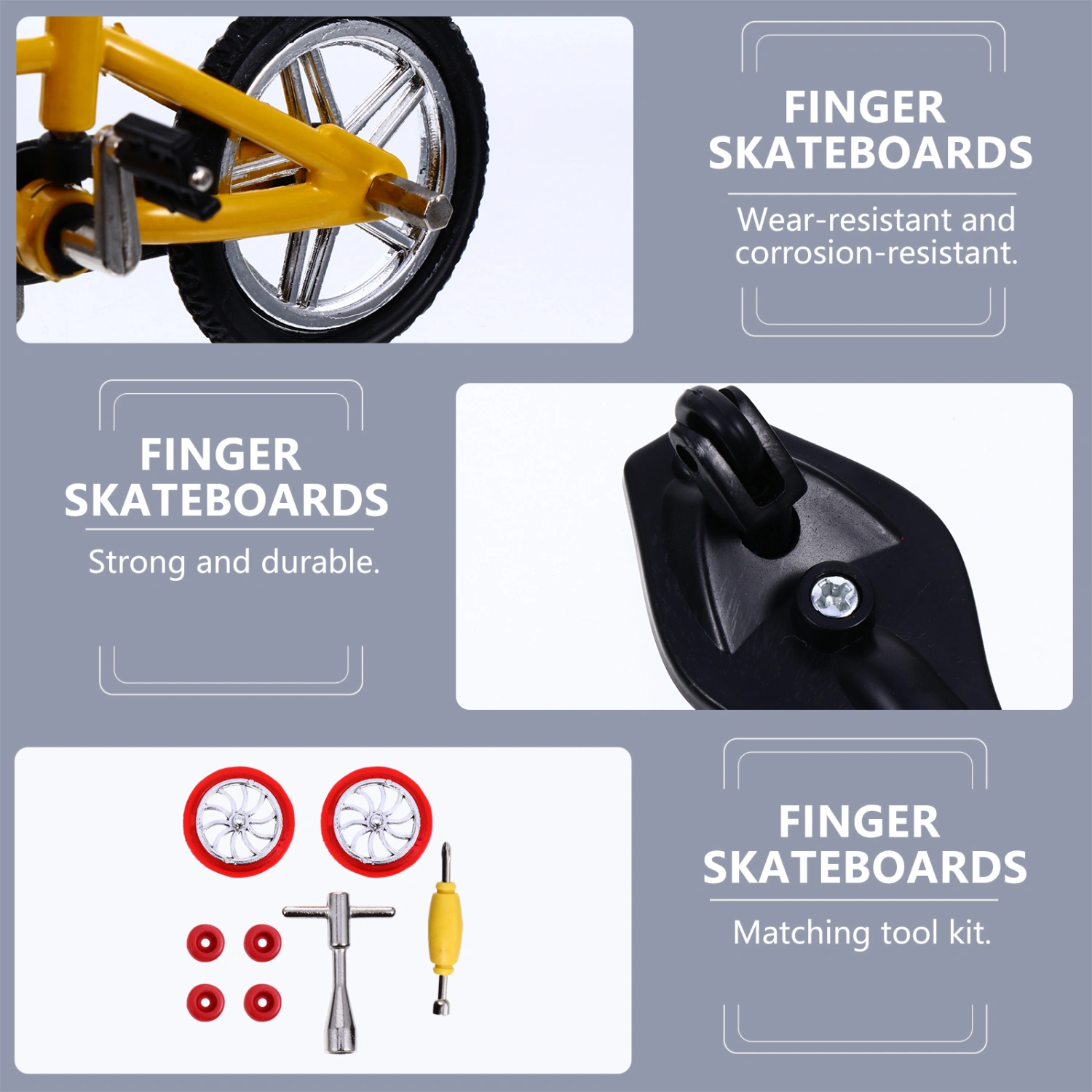 16 Pcs Mini Finger Toys Finger Skateboards Finger Bikes Tiny Swing Board Toys
