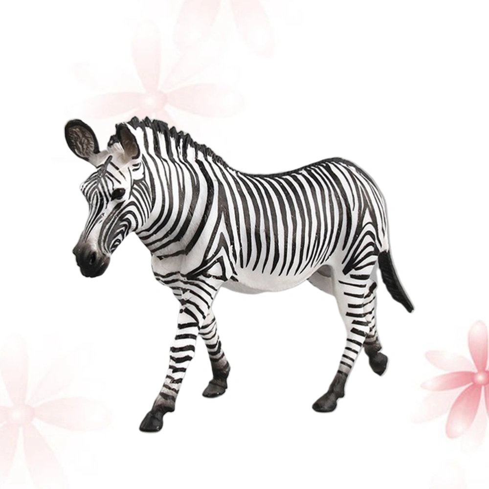 1pc Simulation African Wildlife Model Mini Plastic Animal Model Cognitive Toy (Male Zebra)