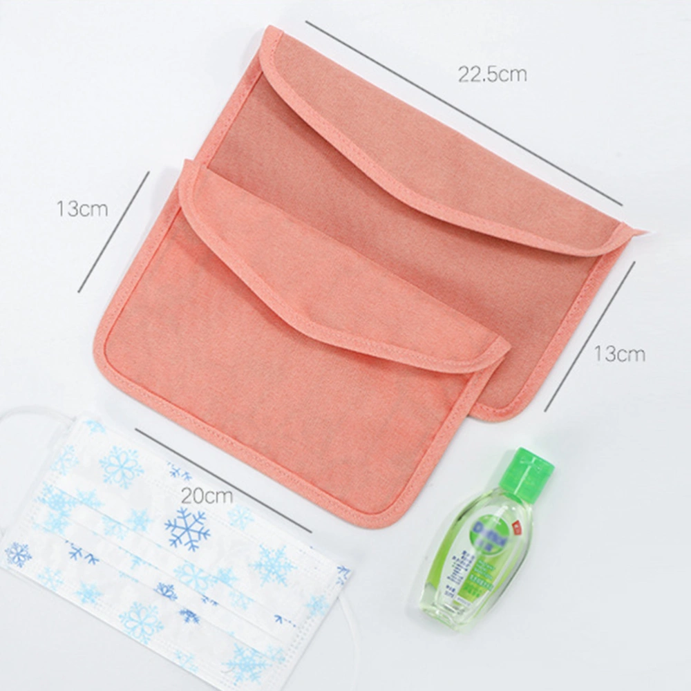 Mask Storage Bag Small Fabric Bag Portable Storage Folder Useful Temporary Bag Storage Pouch for Outdoor (L Size, Light Green)