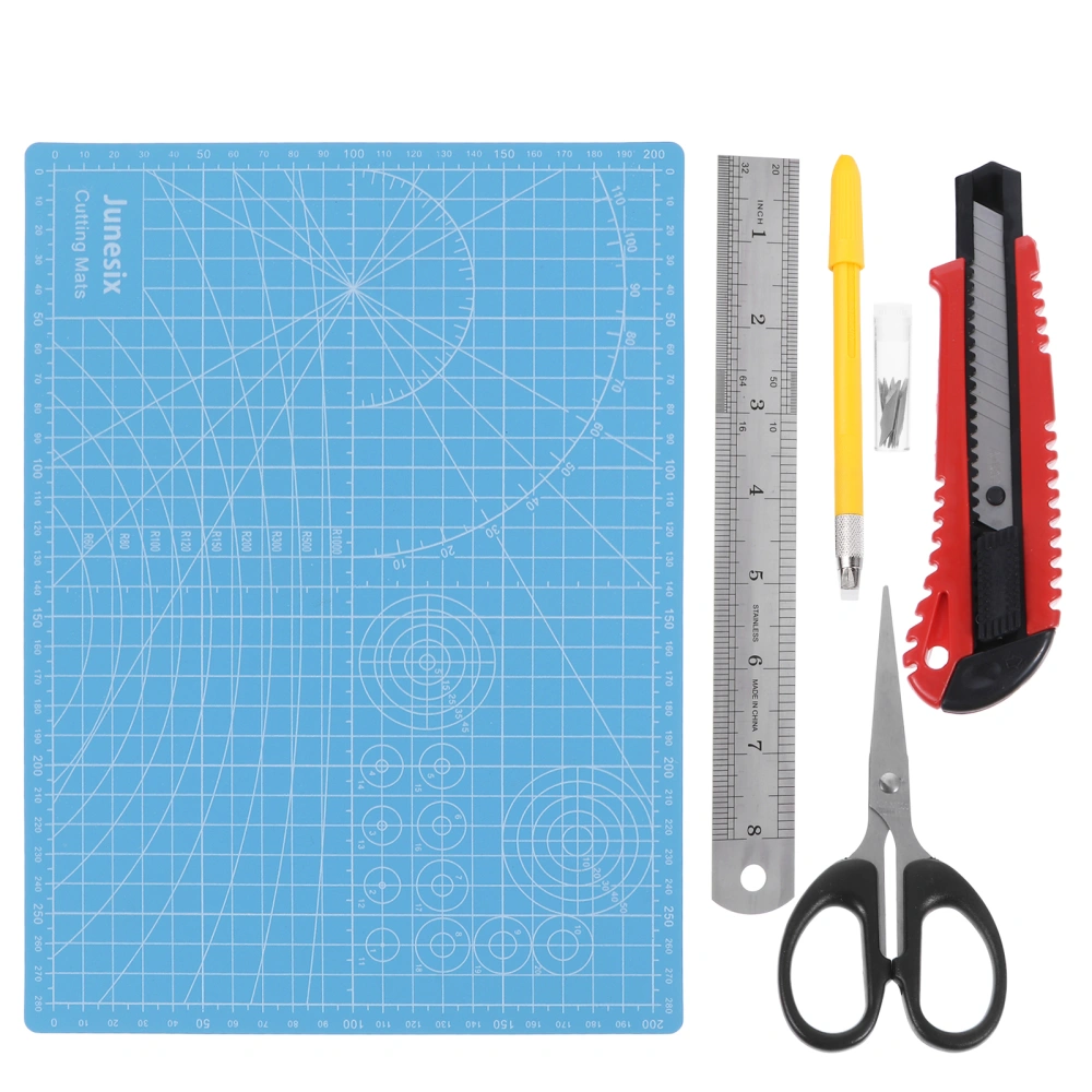 5PCS Art Cutter Mat Ruler Set Cutting Pad Scrapbook Hand Account Pen Cutter Kit